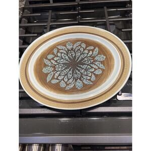 Vintage Franciscan Nut Tree Serving Platter Plate Blue Brown Mid-Century 13”